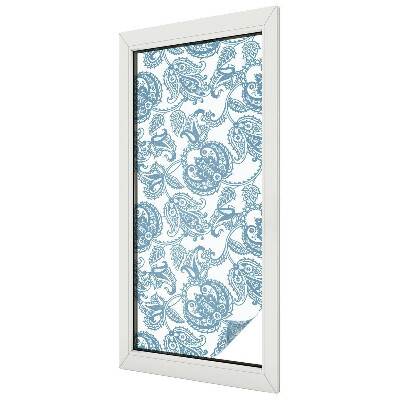 Ornamente albastre Folie decorativă geam vitraliu