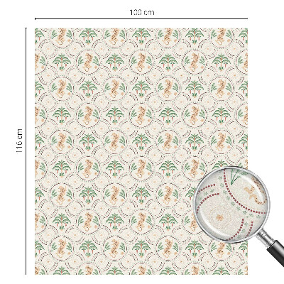 Leopard de palmier Folie opacă geam cu model vitraliu