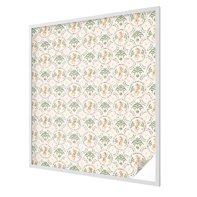 Leopard de palmier Folie opacă geam cu model vitraliu