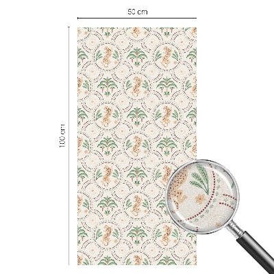 Leopard de palmier Folie opacă geam cu model vitraliu