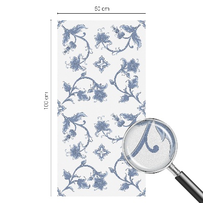 Ornament floral Folie opacă geam cu model vitraliu