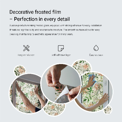 Ornament floral Folie opacă geam cu model vitraliu