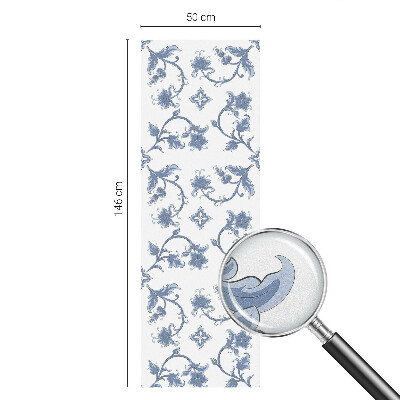 Ornament floral Folie opacă geam cu model vitraliu