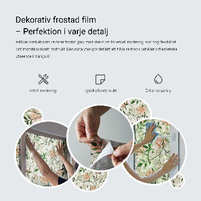 Frunze de flori Folie decorativă geam vitraliu