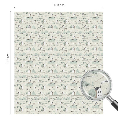 Un sat idilic Folie decorativă geam vitraliu