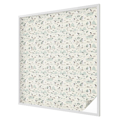 Un sat idilic Folie decorativă geam vitraliu