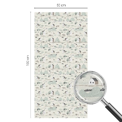 Un sat idilic Folie decorativă geam vitraliu