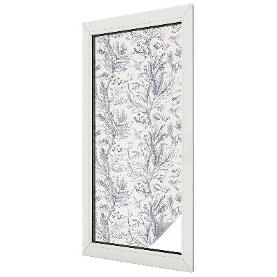 Frunze și fluturi Folie decorativă geam vitraliu