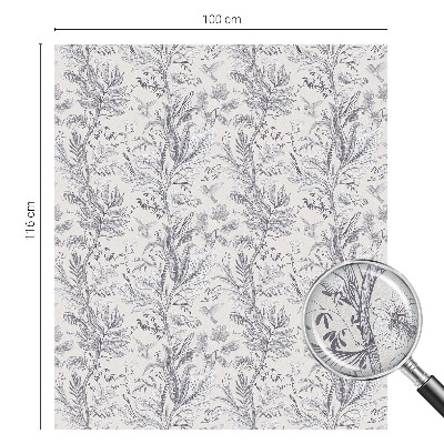 Frunze și fluturi Folie decorativă geam vitraliu