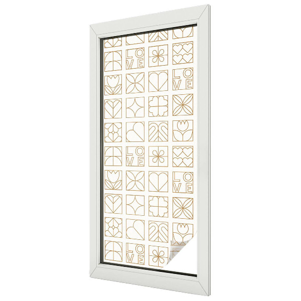 Iubire geometrică Folie geam intimitate model vitraliu