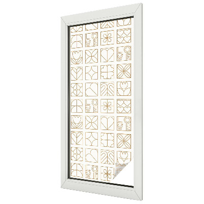 Iubire geometrică Folie geam intimitate model vitraliu