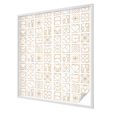 Iubire geometrică Folie geam intimitate model vitraliu