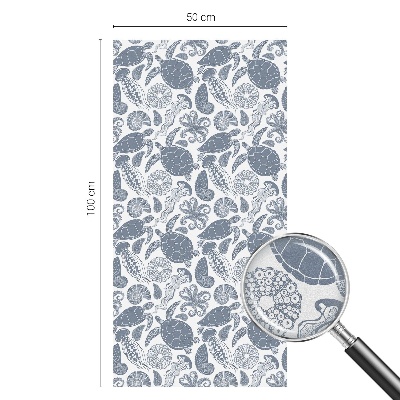 Viața oceanică Folie opacă geam cu model vitraliu