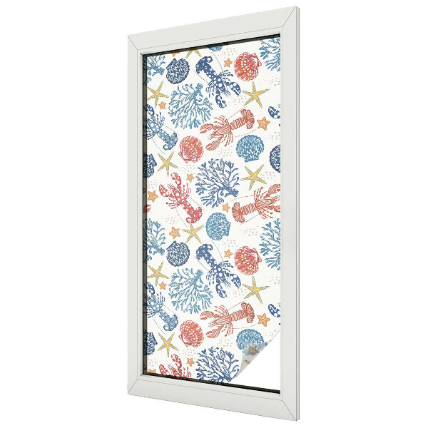 Corali de raci Folie decorativă geam vitraliu