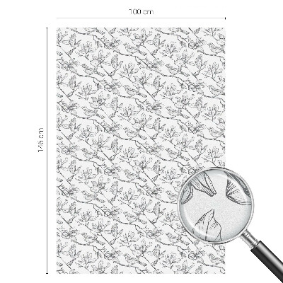 Păsări și flori Folie opacă geam cu model vitraliu