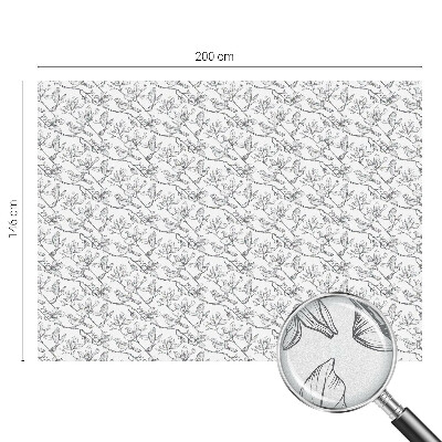 Păsări și flori Folie opacă geam cu model vitraliu