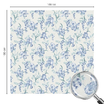 Flori albastre Folie decorativă geam vitraliu