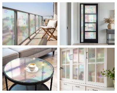 Modele de curcubeu Folie decorativă geam vitraliu