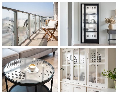 Cercuri punctate Folie decorativă geam vitraliu