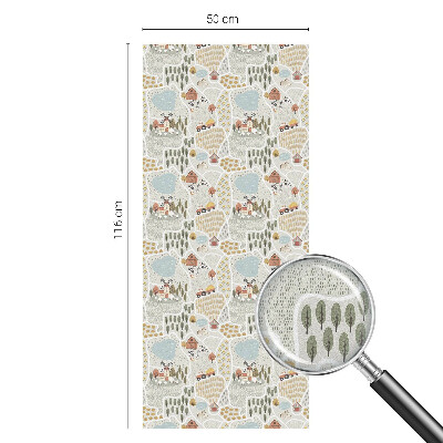 Un sat idilic Folie opacă geam cu model vitraliu