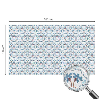 Palmieri albaștri Folie decorativă geam vitraliu