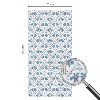 Palmieri albaștri Folie decorativă geam vitraliu