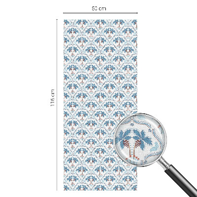 Palmieri albaștri Folie decorativă geam vitraliu