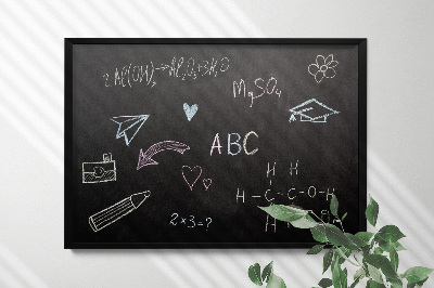 Tablă neagră de scris cu cretă decorativ modern 70x50
