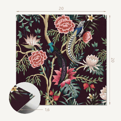 Plăci din vinil Motiv floral cu păsări