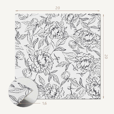 Plăcile de vinil Motiv floral cu frunze delicate
