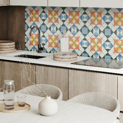 Plăci de vinil Flori elegante într-o compoziție geometrică