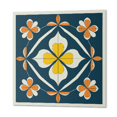 Plăcile de vinil Motiv floral simetric intr-un stil elegant