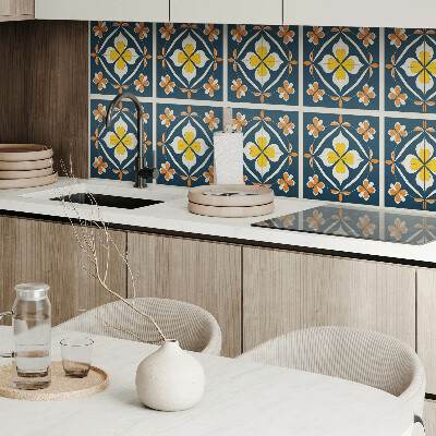 Plăcile de vinil Motiv floral simetric intr-un stil elegant
