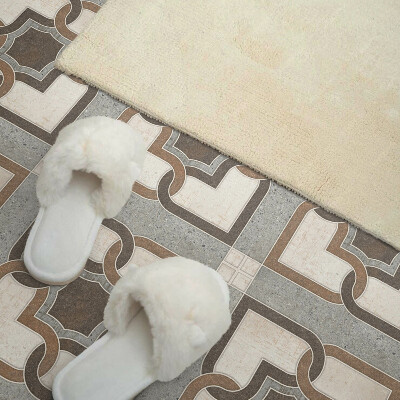 Plăcile de vinil Geometrii elegante pe un fundal cu gresie