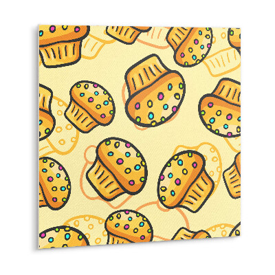 Plăci de vinil autoadezive Prăjituri colorate pe fond galben