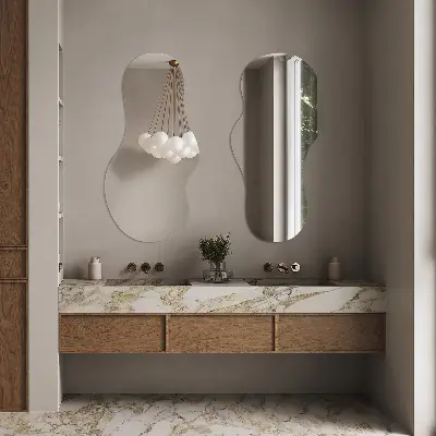 Oglindă cu formă neregulată și design modern
