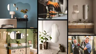 Oglindă cu formă neregulată și design modern