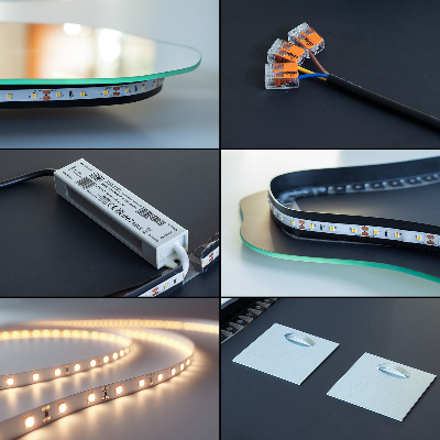 Oglinda asimetrica cu led eficient