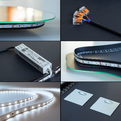 Oglinda asimetrica cu led eficient