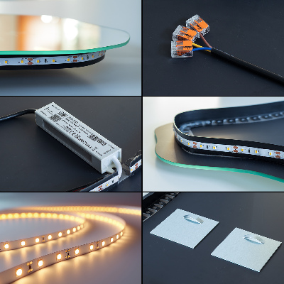 Oglinda asimetrica cu led eficient