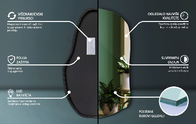 Oglindă organică cu led unică