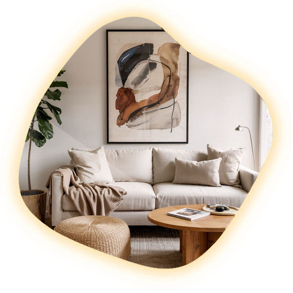 Oglinda forma neregulata led unică