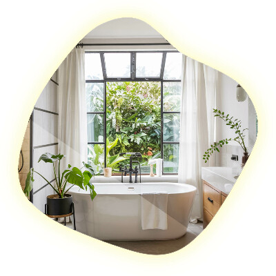 Oglinda forma neregulata led unică