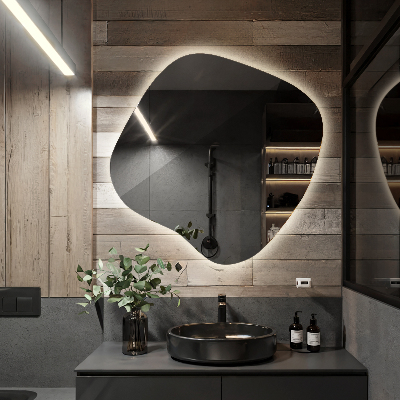 Oglinda forma neregulata led unică