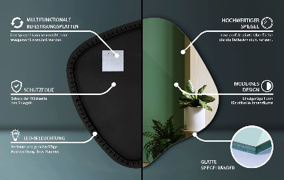 Oglinda forma neregulata led unică