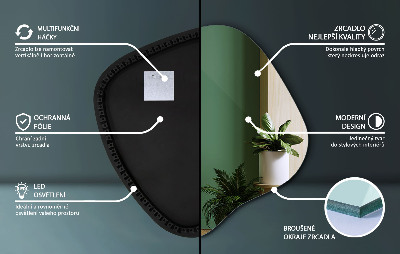 Oglinda forma neregulata led unică