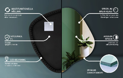 Oglinda forma neregulata led unică