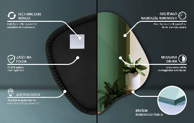 Oglinda forma neregulata led unică