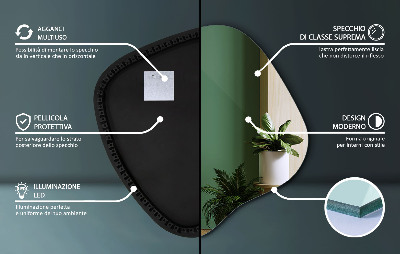 Oglinda forma neregulata led unică