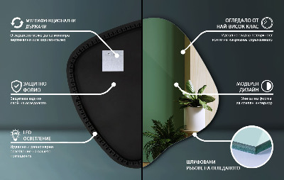 Oglinda forma neregulata led unică